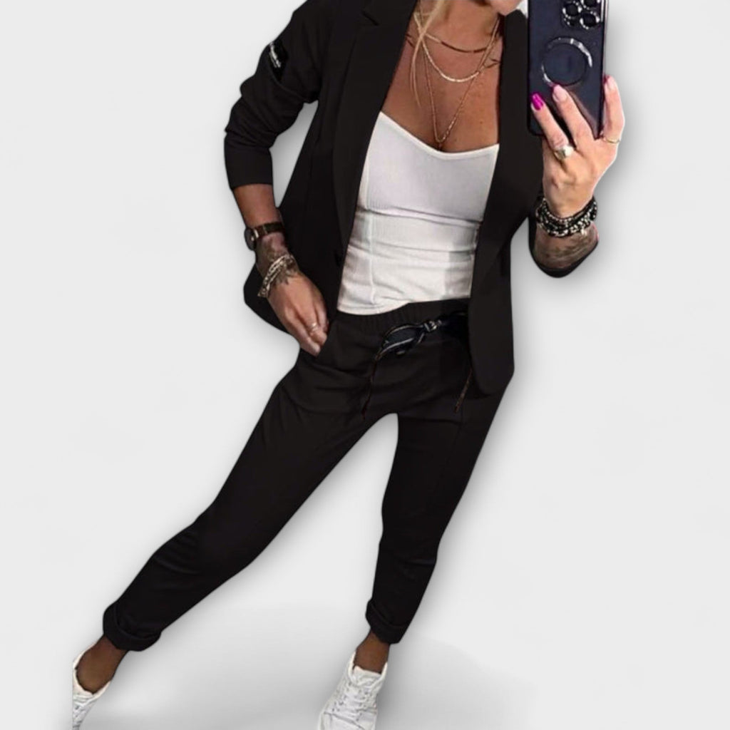 Vionne | Elegante set van top, jasje en broek