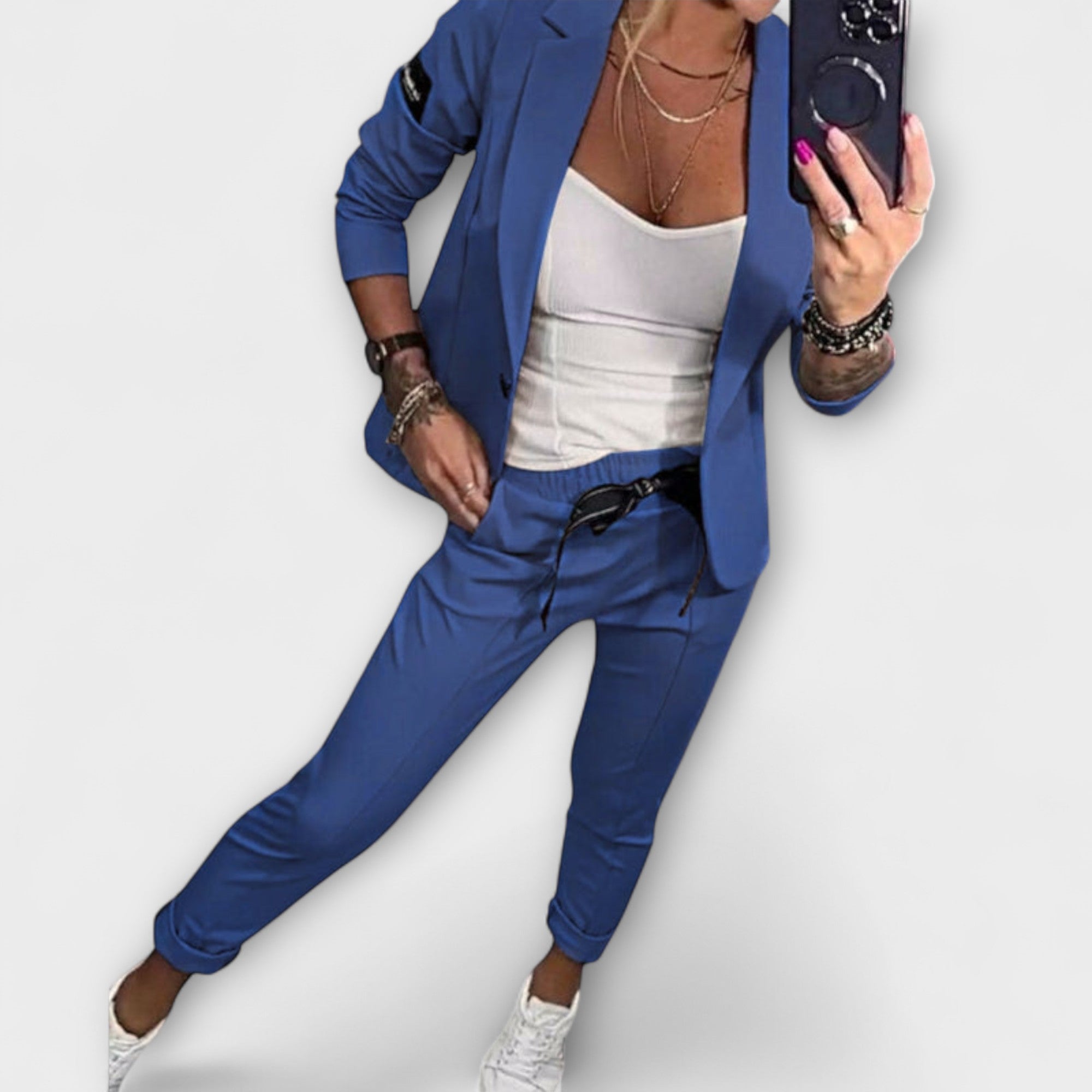 Vionne | Elegante set van top, jasje en broek