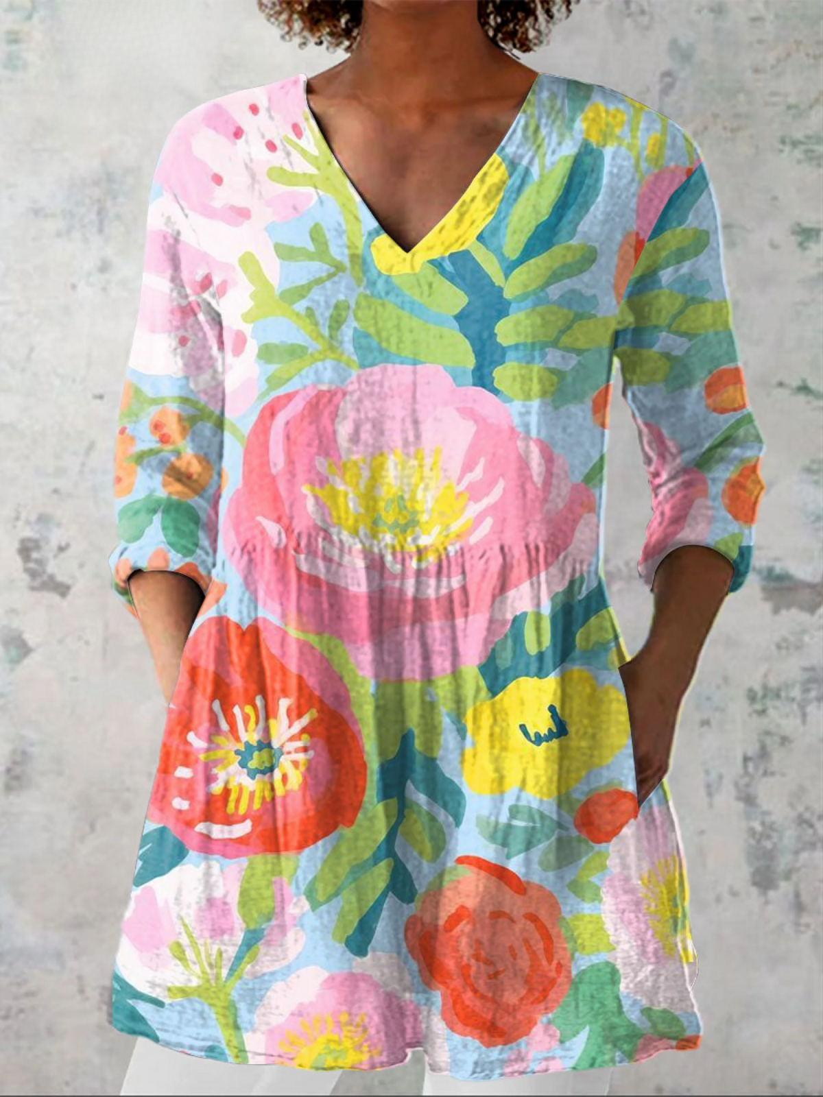Helene | Lange Blouse met V-hals