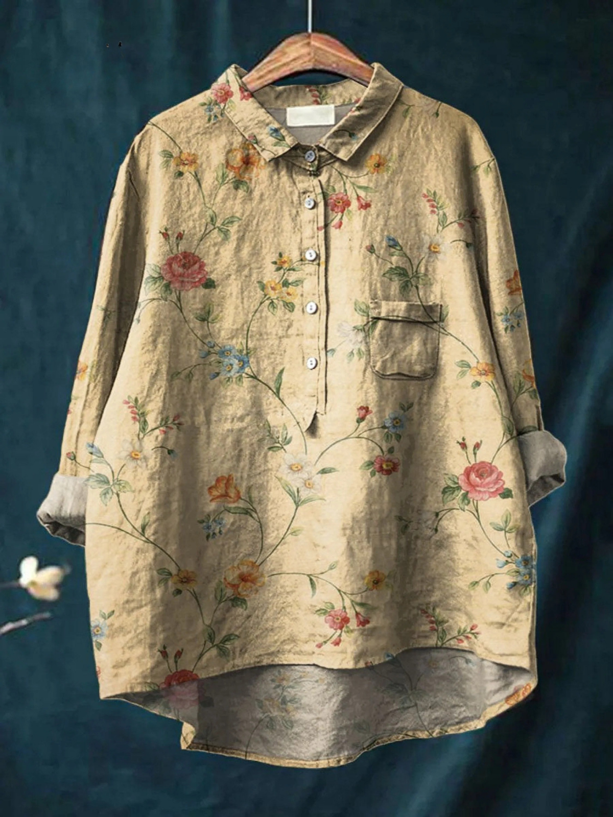 Mariah | Vintage casual overhemd met bloemenprint voor dames