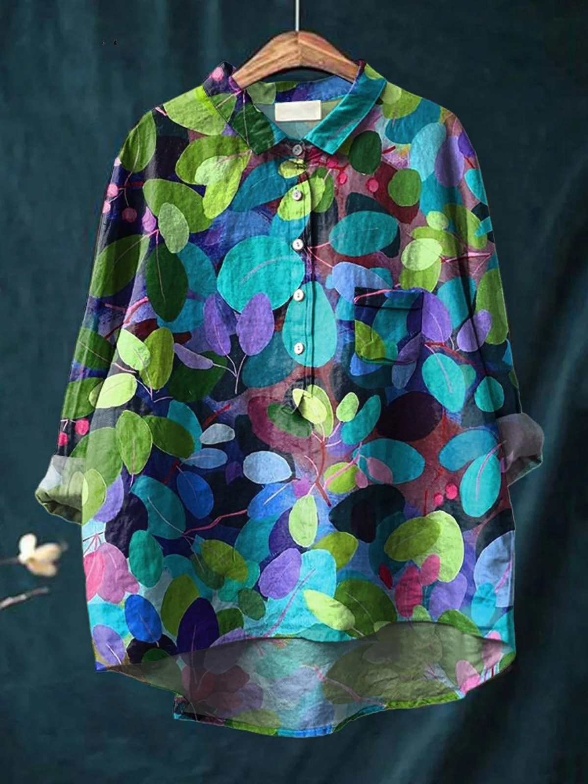 Adriana | Zomerbos Kunst Geprint Casual Damesoverhemd