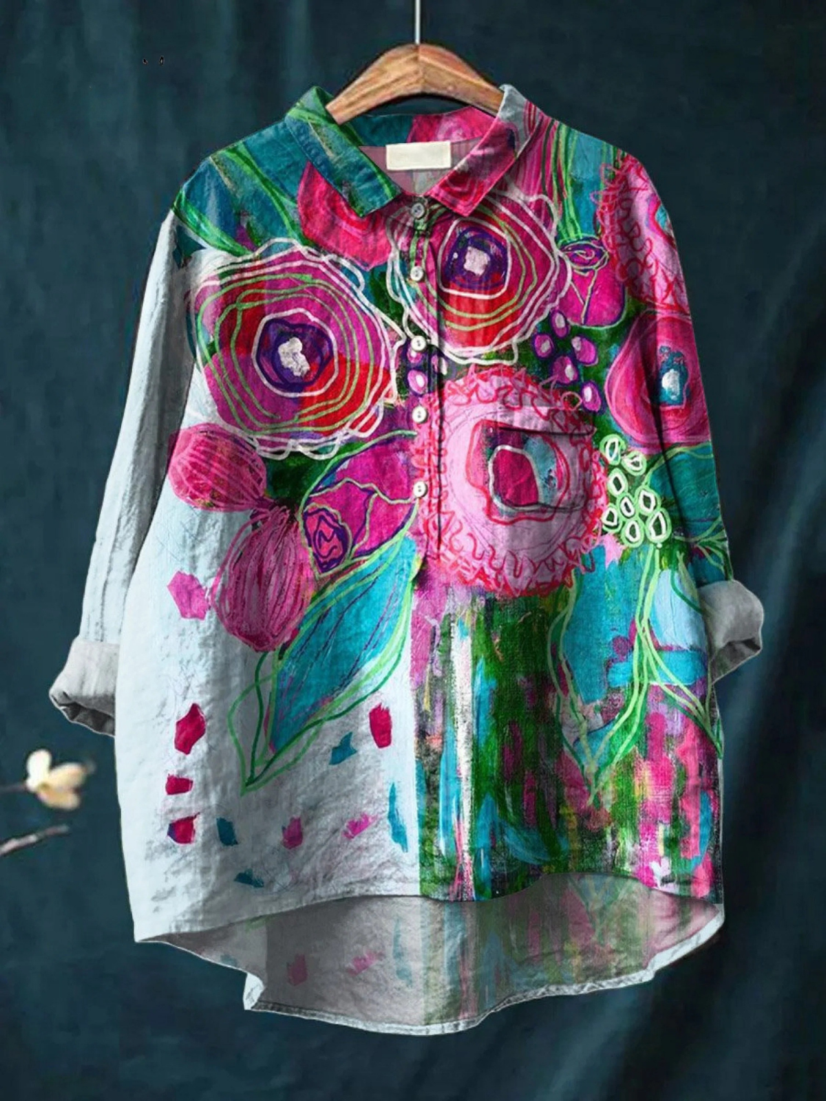 Skylar | Casual overhemd met vintage bloemenprint