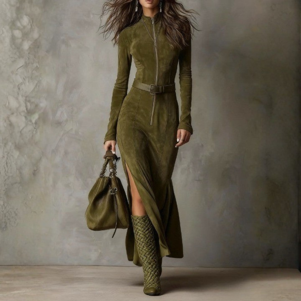 Lunori™ | Alessia Lange Suède Jurk