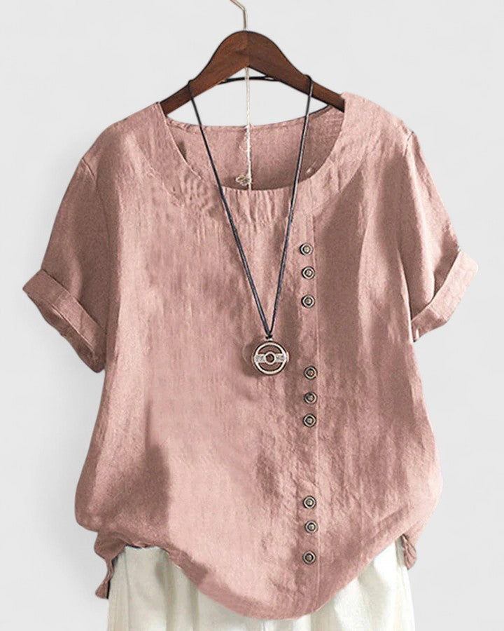 Elisavie | Comfortabele Blouse Met Korte Mouwen