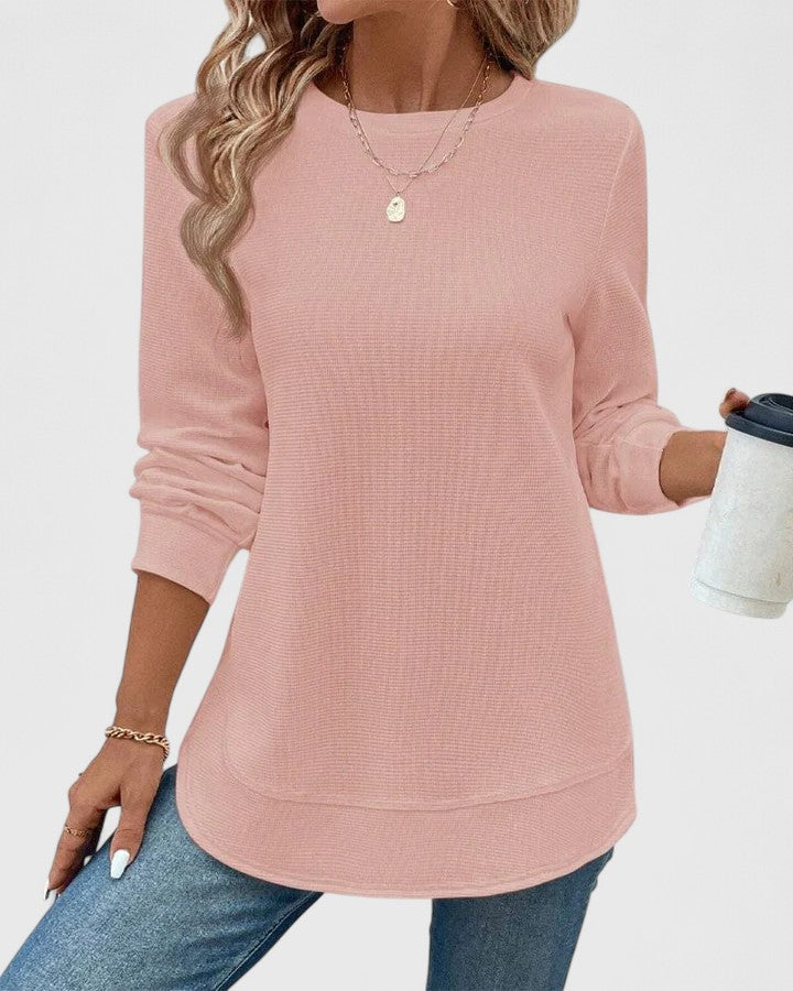 Nadyalyn | Elegante O-Hals Lange Mouw