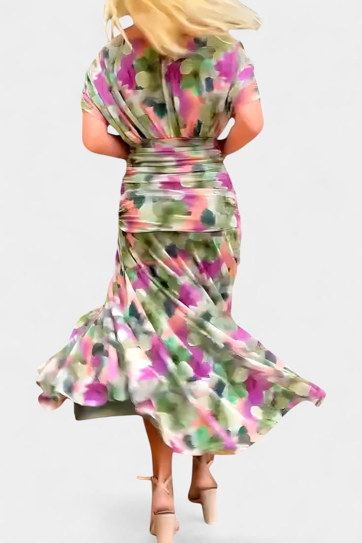 Alondra™ | Lange Bloemenjurk met V-hals