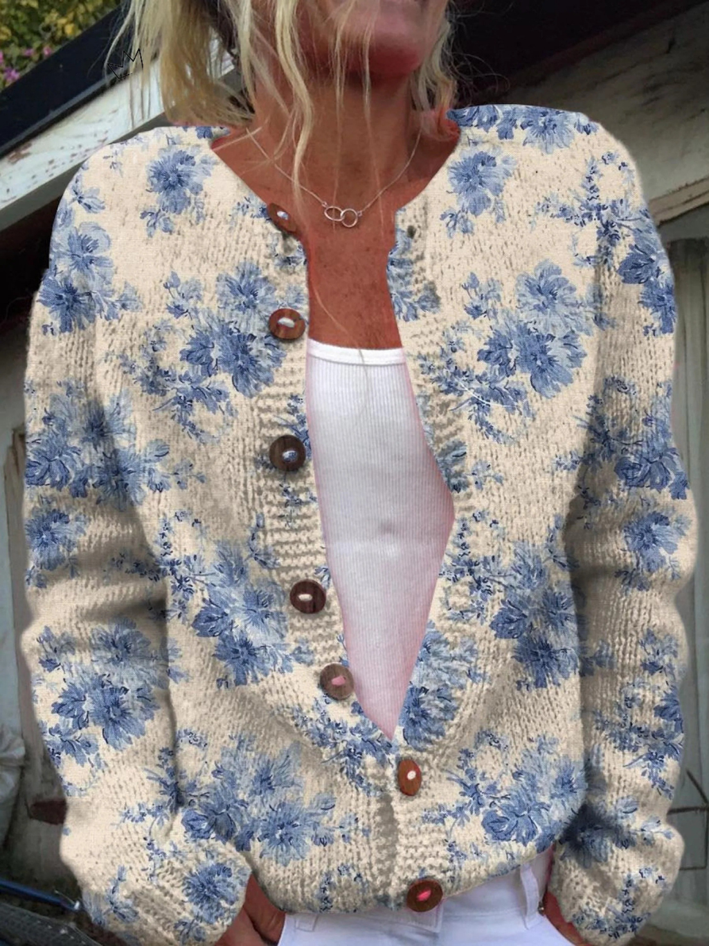 Vrouwen Lieve Bloemenprint | Vest met knopen