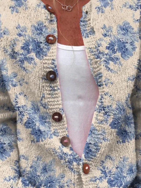 Vrouwen Lieve Bloemenprint | Vest met knopen