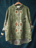 Nina | Casual overhemd met vintage etnische bloemenprint voor dames