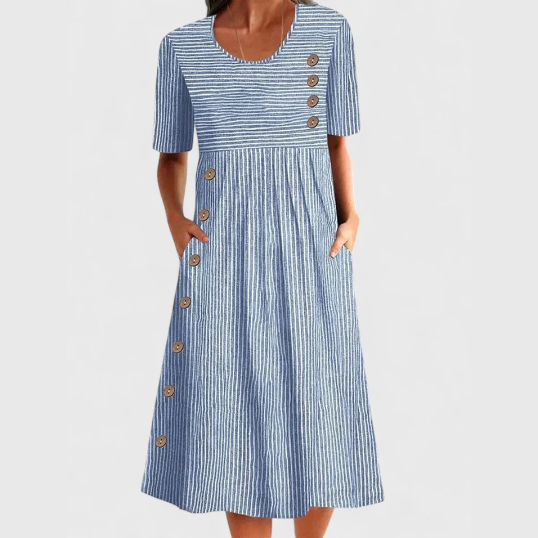Wanda™ gestreepte midijurk
