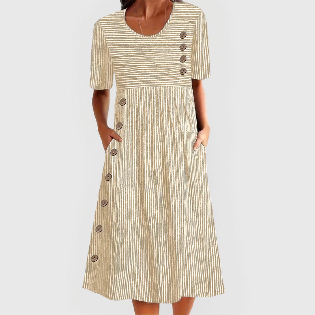 Wanda™ gestreepte midijurk
