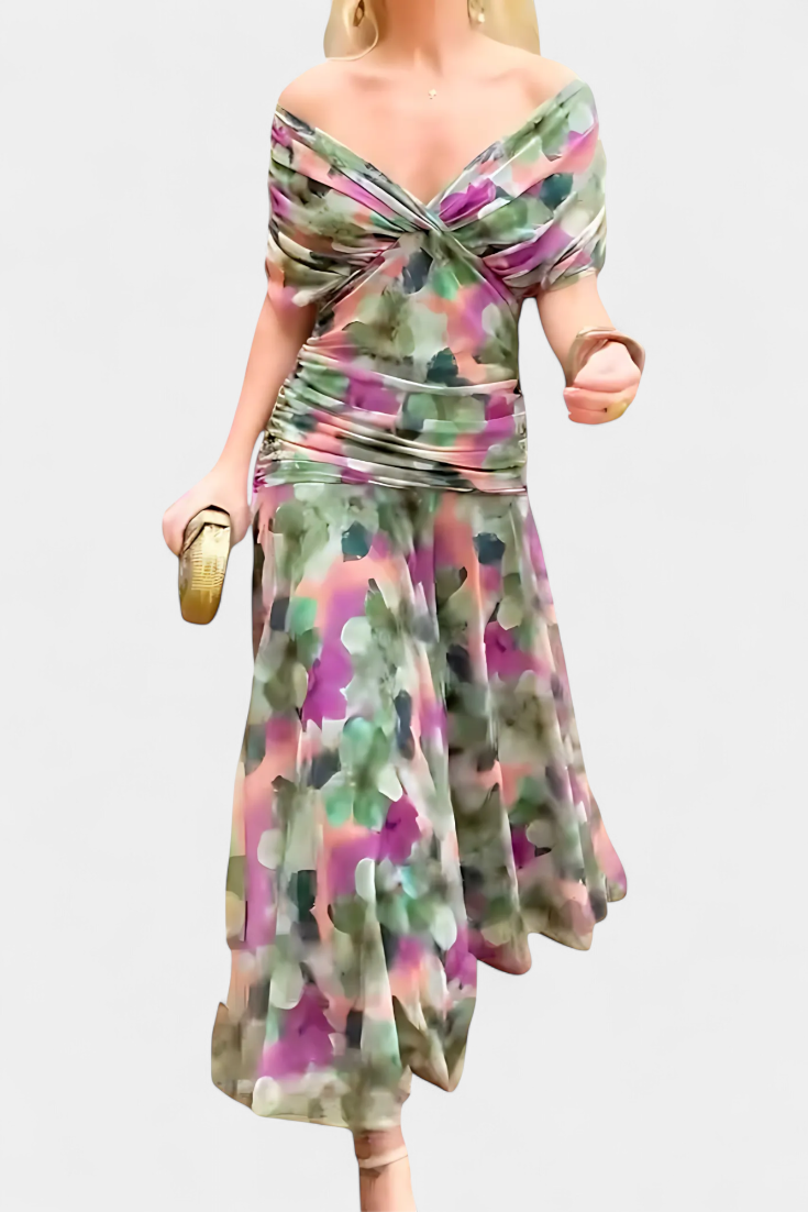 Alondra™ | Lange Bloemenjurk met V-hals