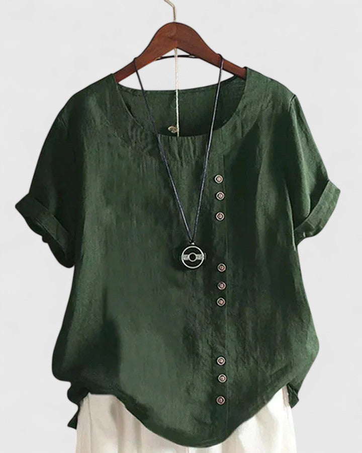 Elisavie | Comfortabele Blouse Met Korte Mouwen