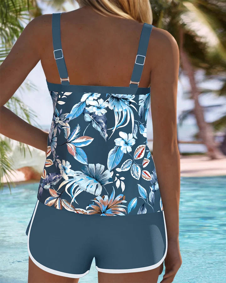 Imke | Mouwloze Tankini met U-hals en Print