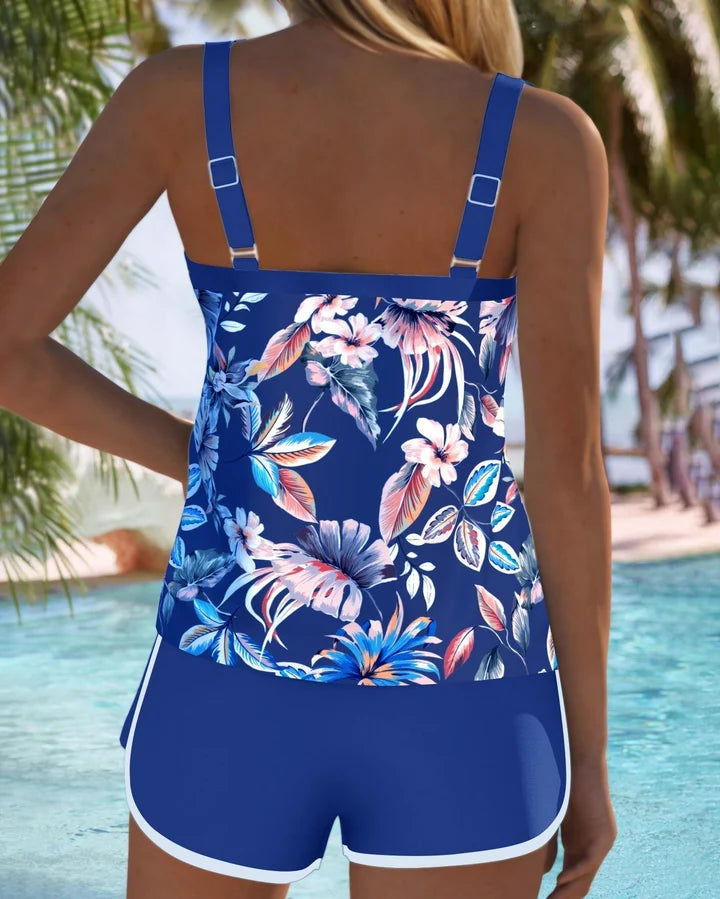 Imke | Mouwloze Tankini met U-hals en Print