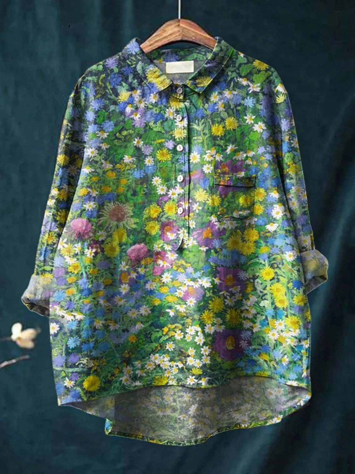 Emery | Casual overhemd voor dames met vintage bloemenprint