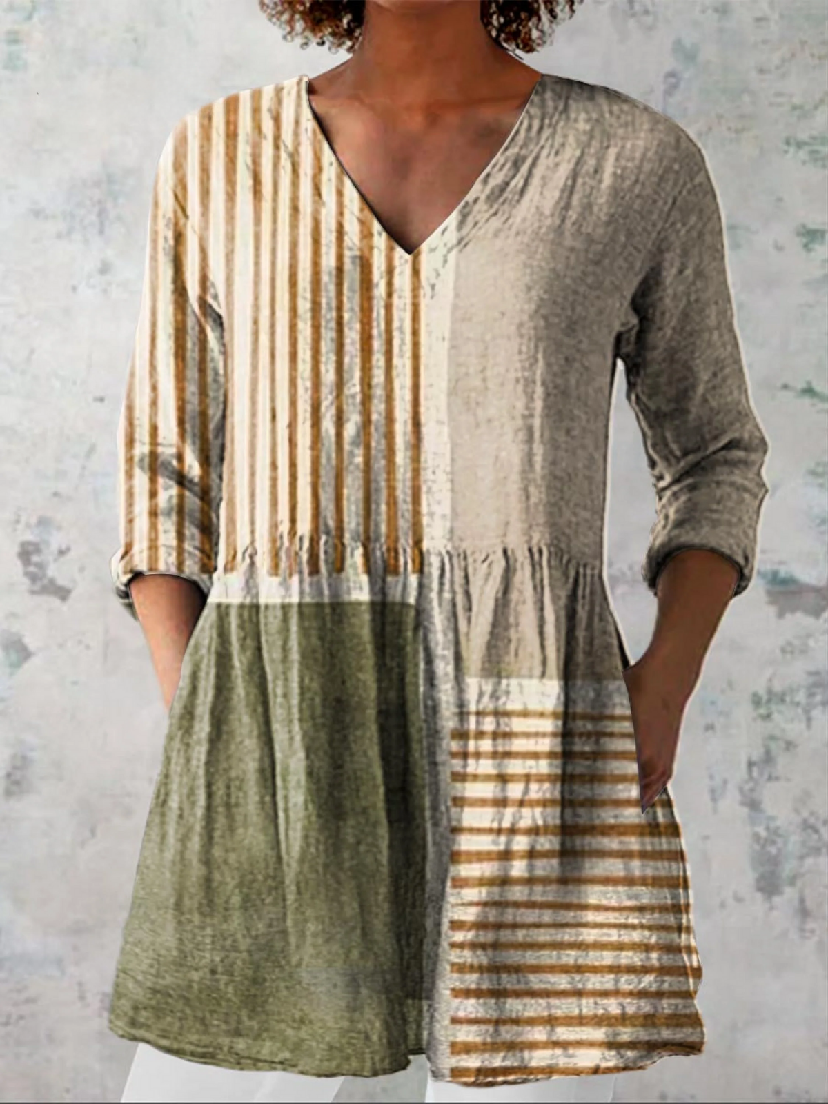 Camille | Lange Blouse met V-hals