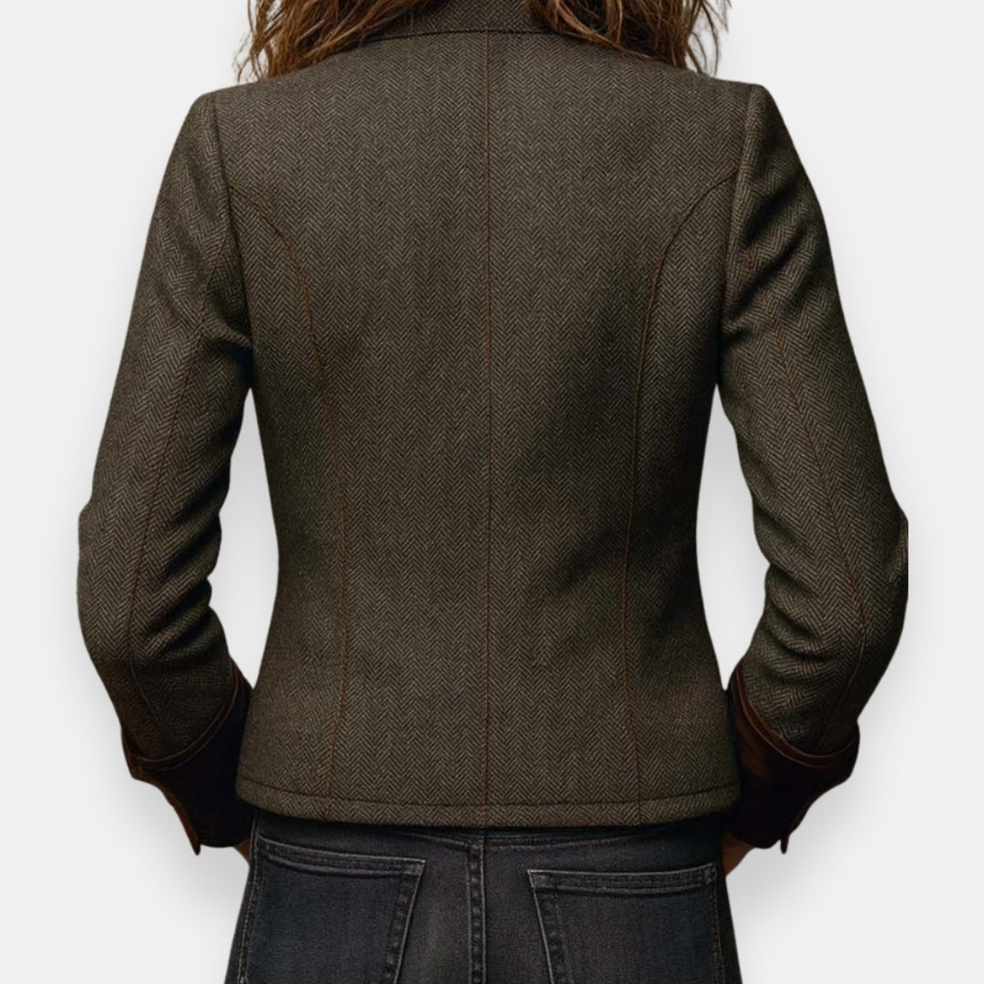 Corrie - Tweed Jasje met Fluweeldetails