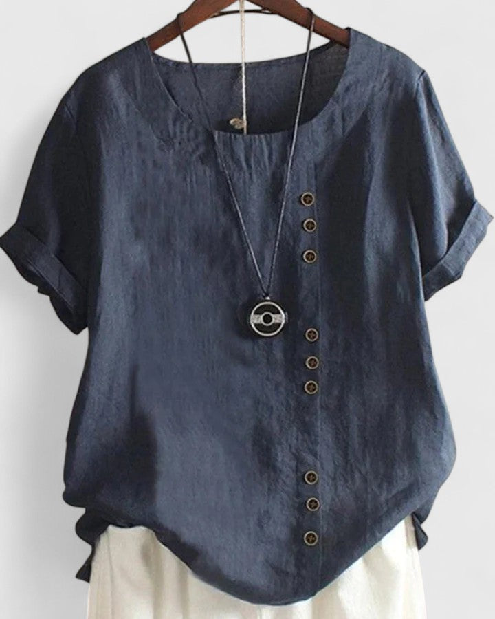 Elisavie | Comfortabele Blouse Met Korte Mouwen