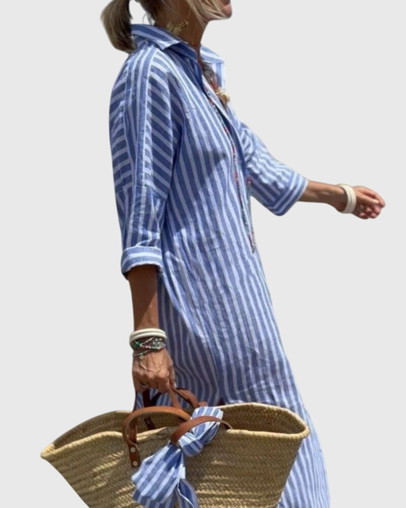 Ellen™ | Klassieke gestreepte jurk