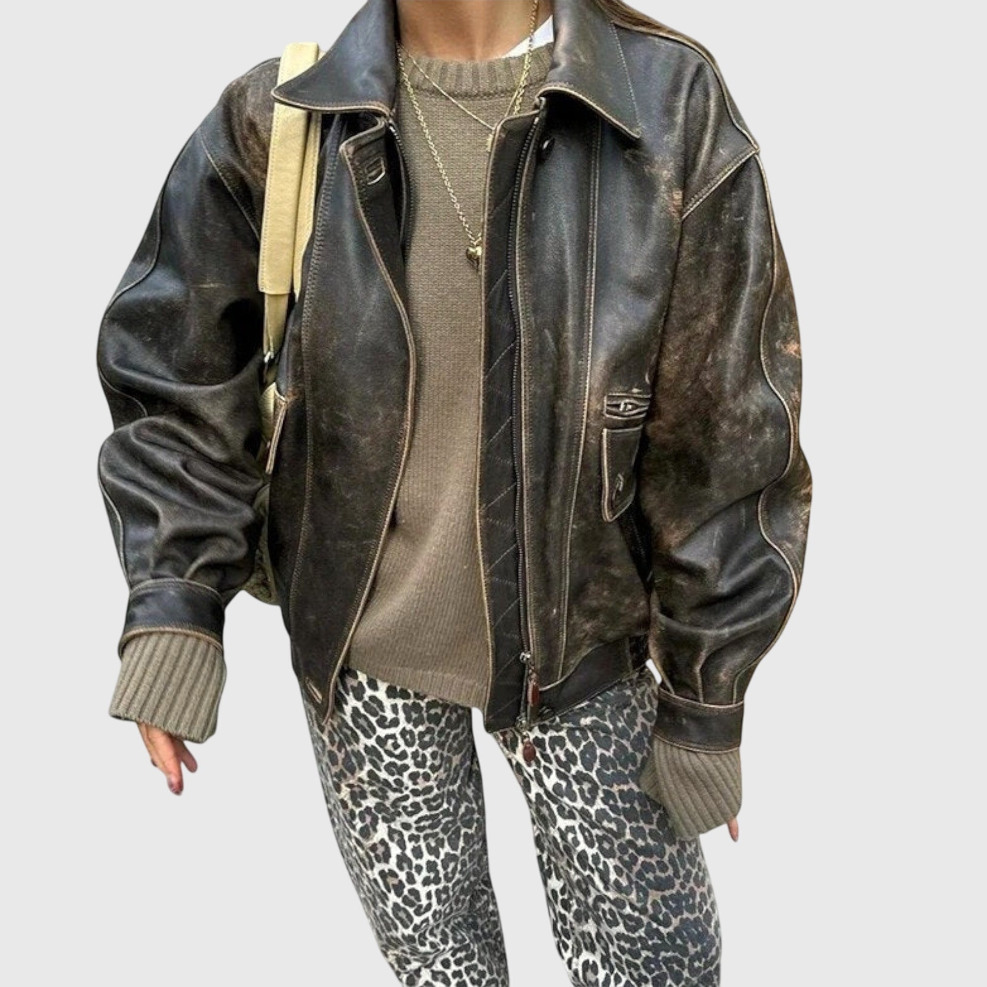 Chandra | Vintage Jeans with Leopard Print