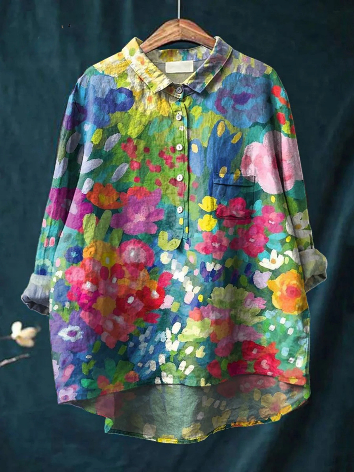 Jasimne | Casual overhemd voor dames met vintage bloemenprint