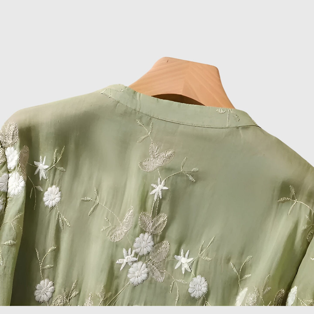 Nellie™ | Elegante Top met Geborduurde Bloemen