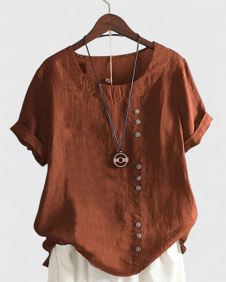 Elisavie | Comfortabele Blouse Met Korte Mouwen