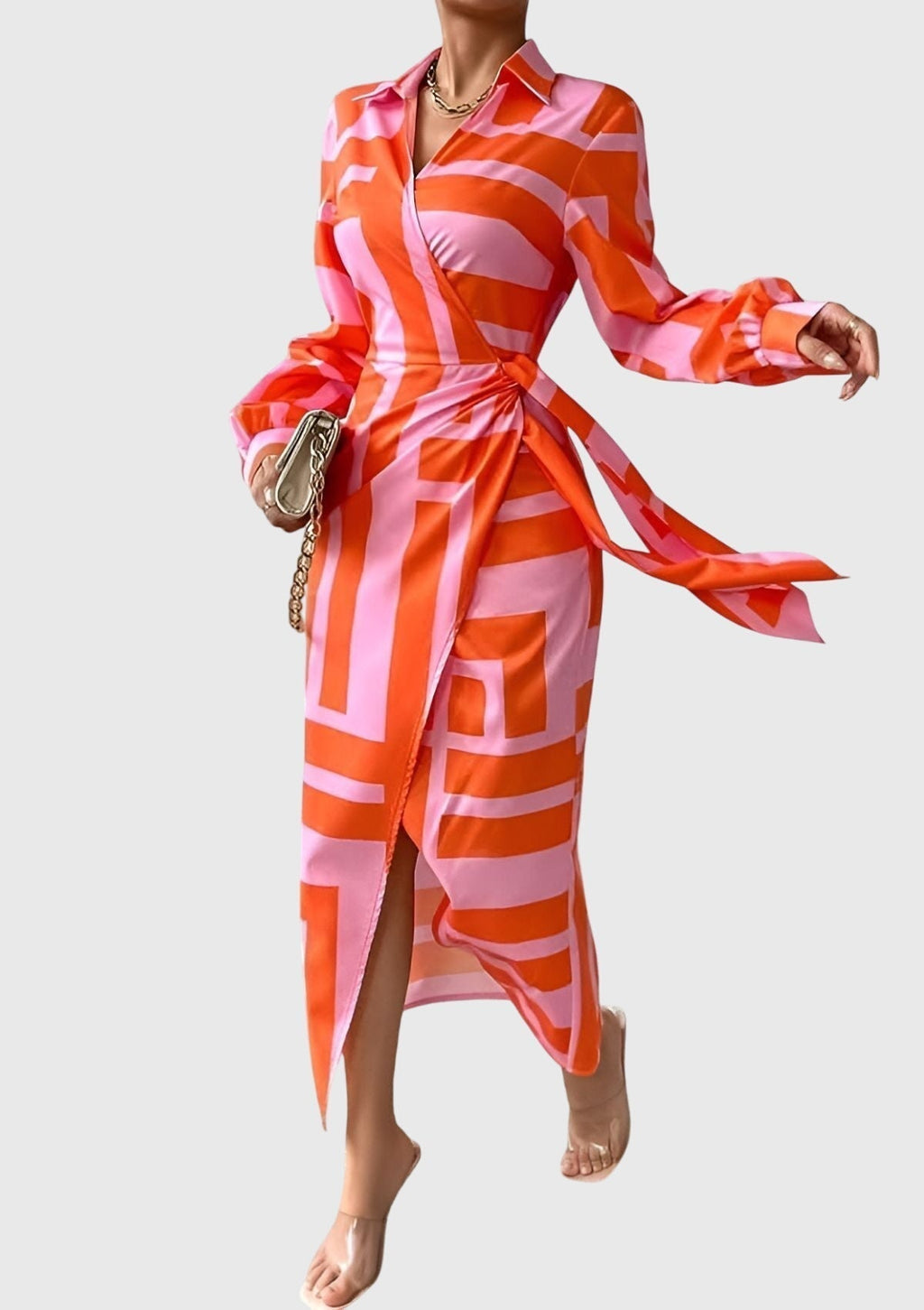 Everly™ | Elegante Wikkeljurk met Print