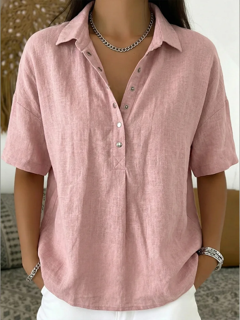 Willow | Blouse met kraag en knoop