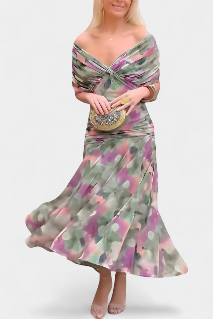 Alondra™ | Lange Bloemenjurk met V-hals