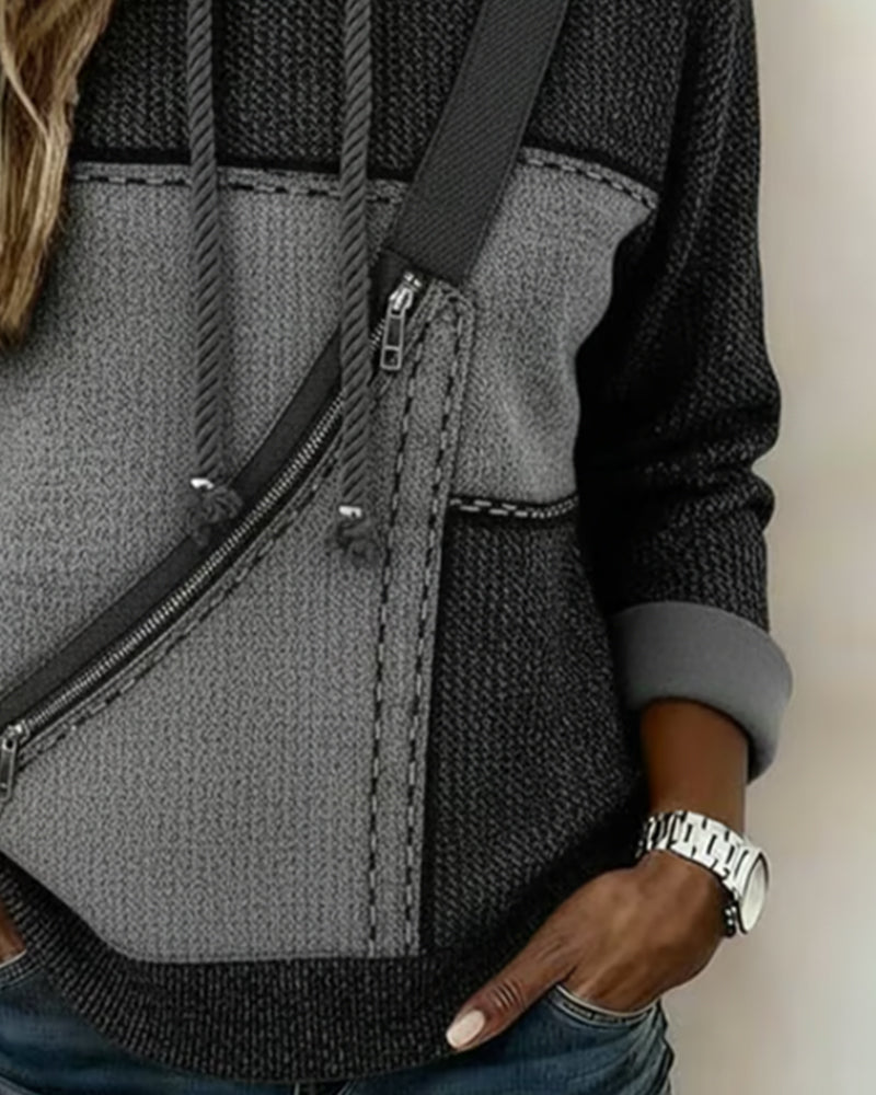Elara | Elegante Hoodie met Kleurblokken