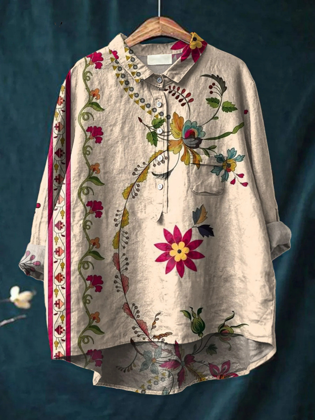 Alisa | Casual overhemd met vintage bloemenprint voor dames.