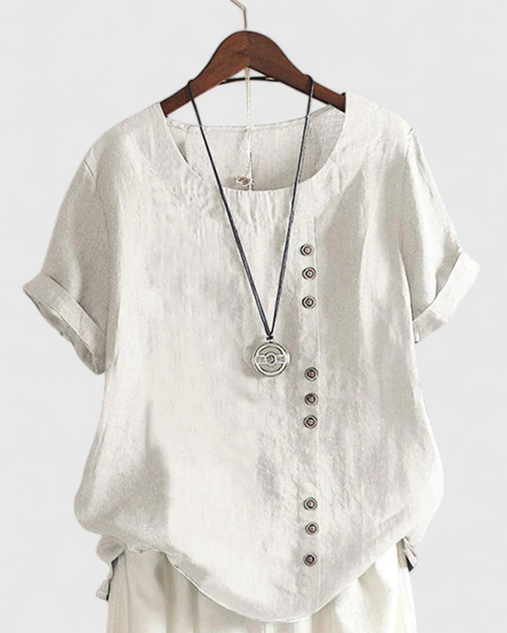 Elisavie | Comfortabele Blouse Met Korte Mouwen