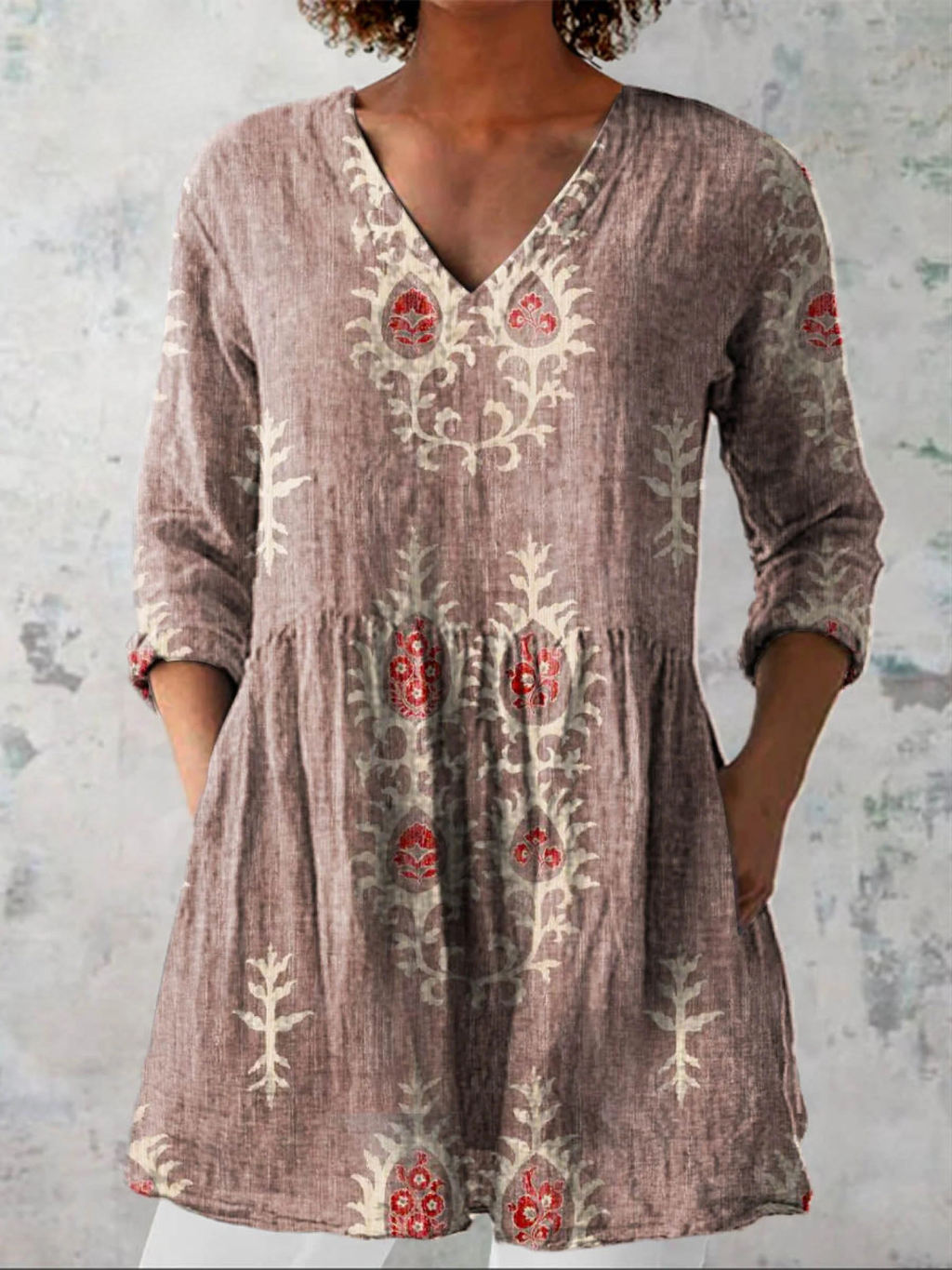 Elise | Lange Blouse met V-hals