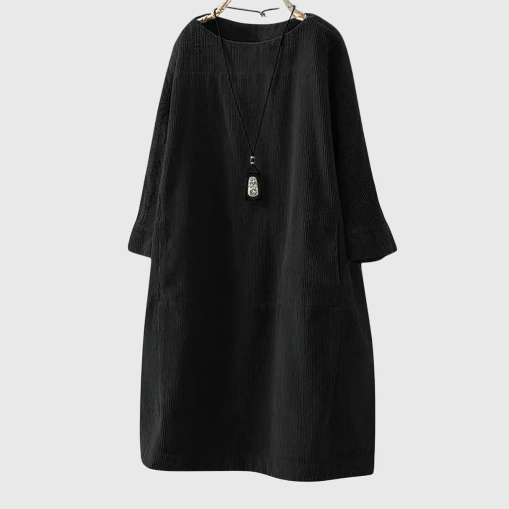 Grace | Ontspannen Corduroy Midi-jurk