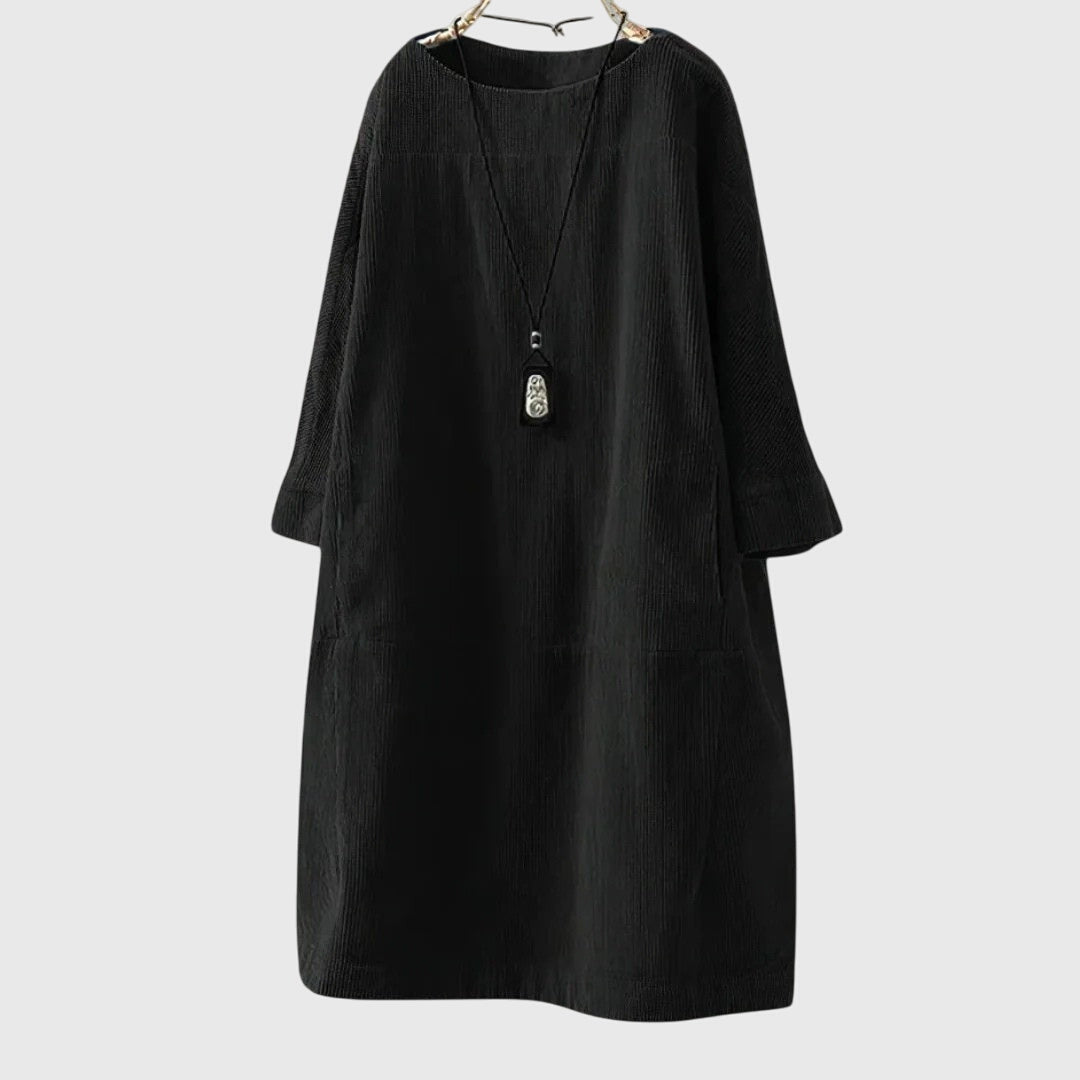 Grace | Ontspannen Corduroy Midi-jurk
