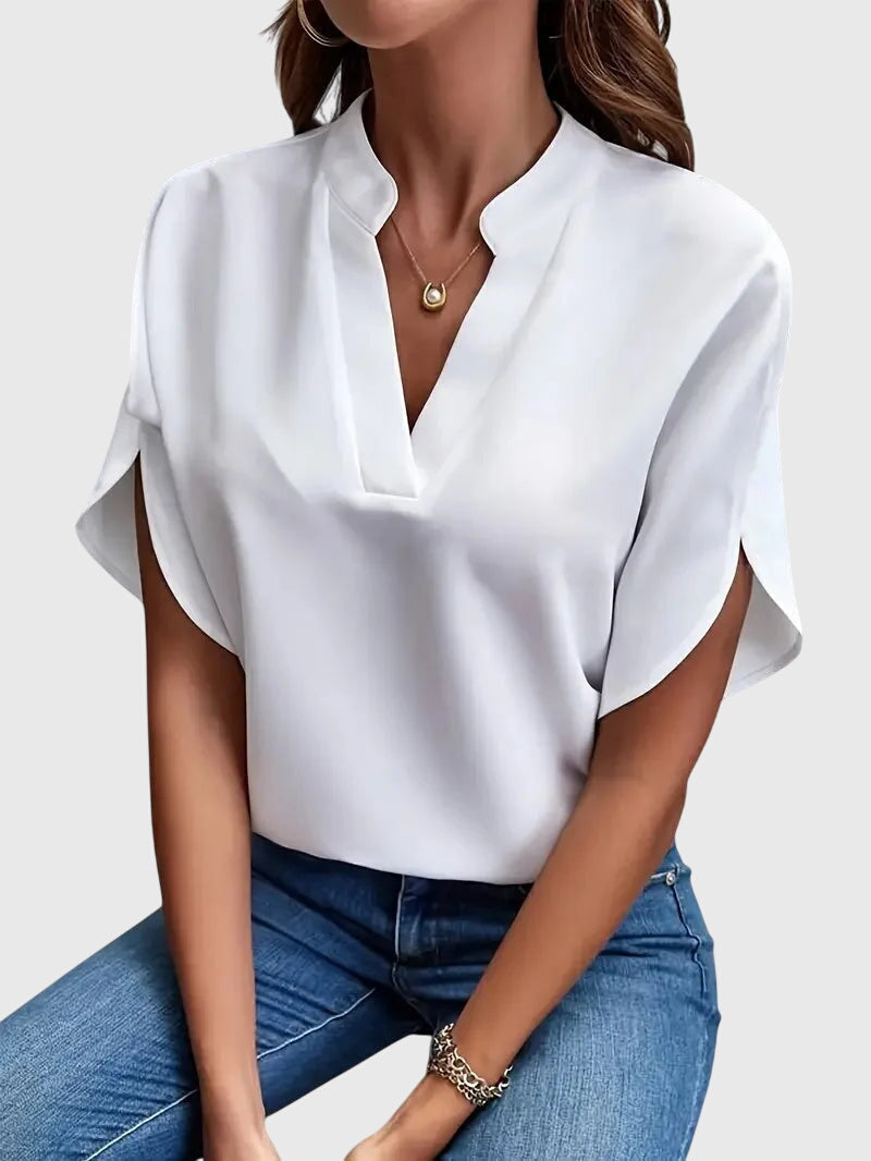 Beatrix™ | Zacht en Elegant V-hals Shirt
