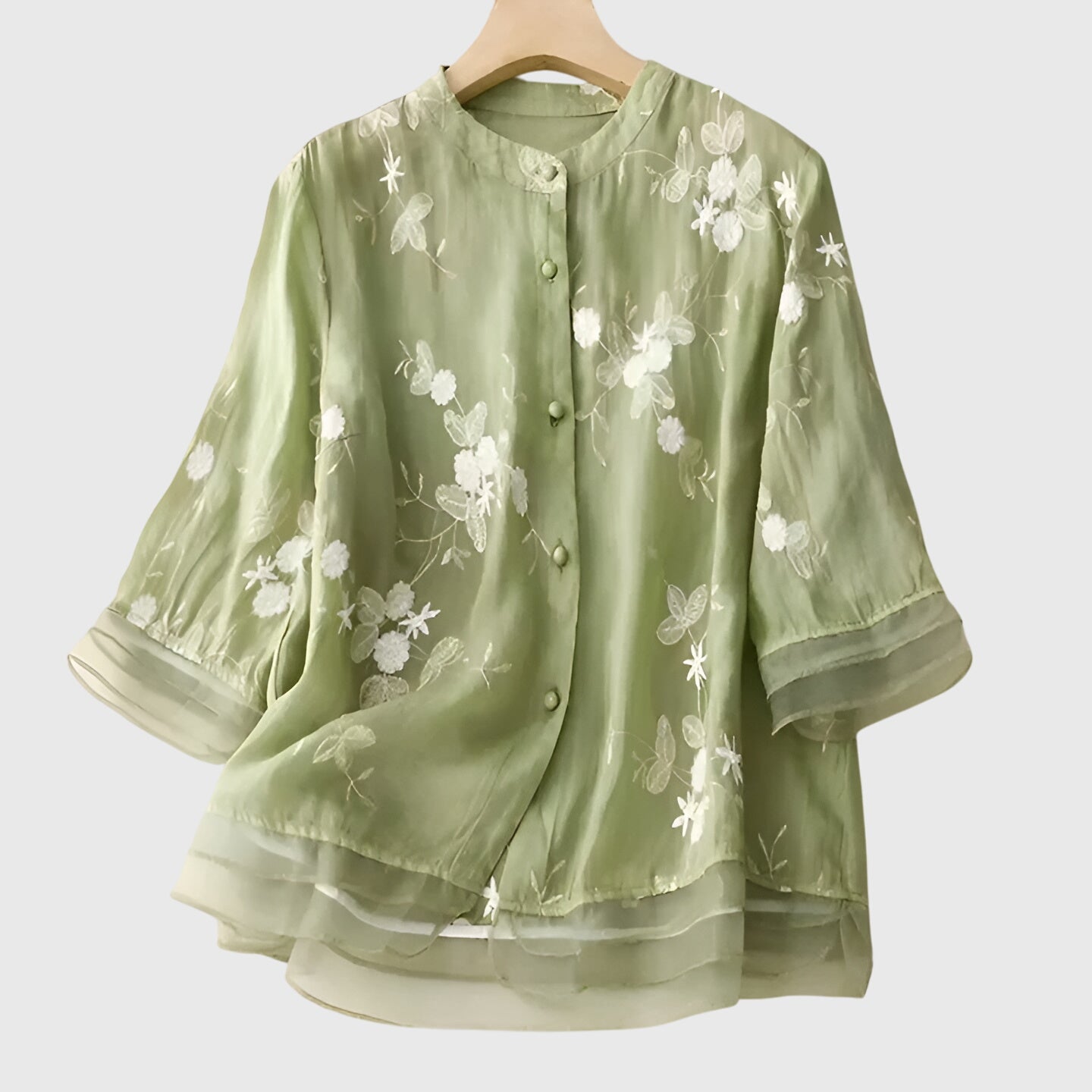 Nellie™ | Elegante Top met Geborduurde Bloemen