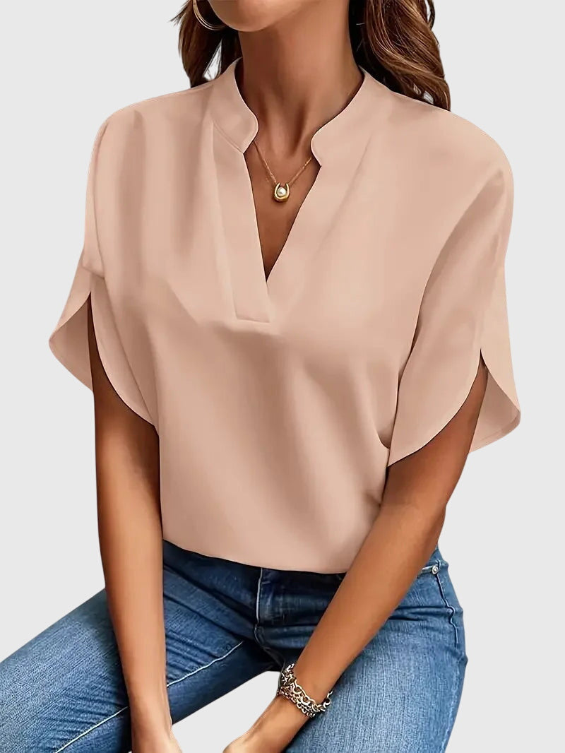 Beatrix™ | Zacht en Elegant V-hals Shirt
