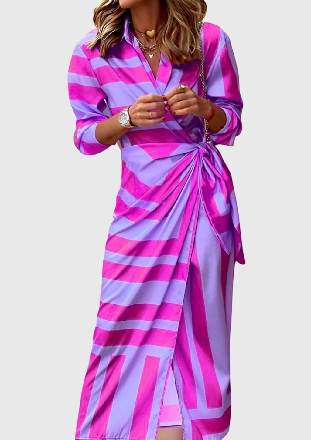 Everly™ | Elegante Wikkeljurk met Print