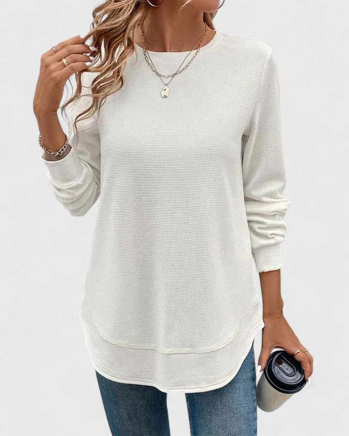 Nadyalyn | Elegante O-Hals Lange Mouw