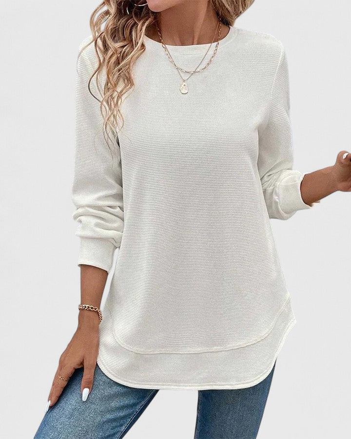 Nadyalyn | Elegante O-Hals Lange Mouw