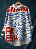 Amirah | Casual overhemd voor dames met vintage vissenprint