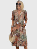 Yvonna™ | Elegante midi-jurk met bloemenprint