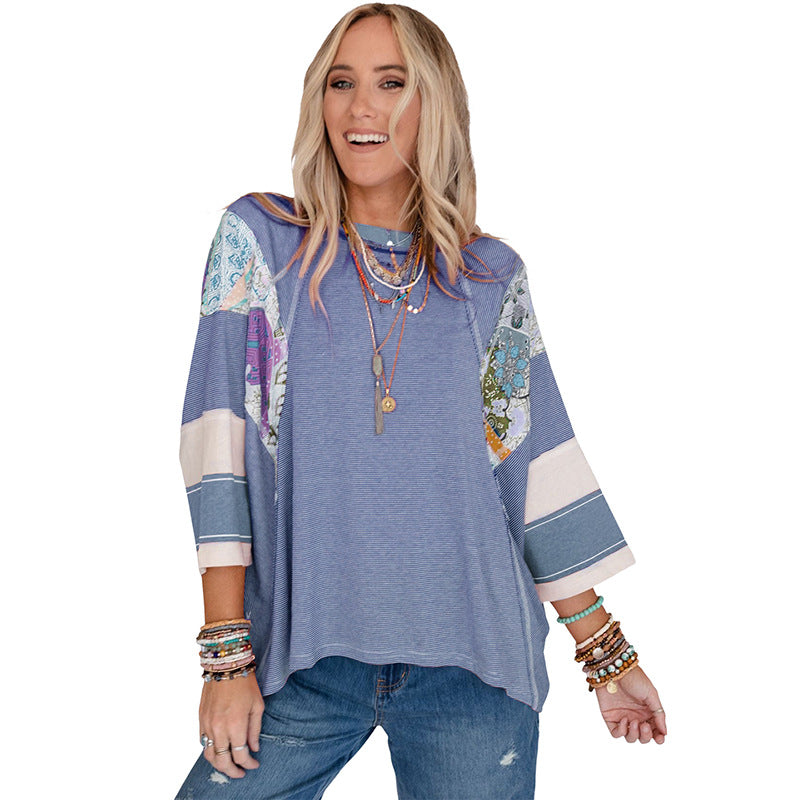 BAILEY™ – Lichtgewicht Patchwork Vleermuismouwentop
