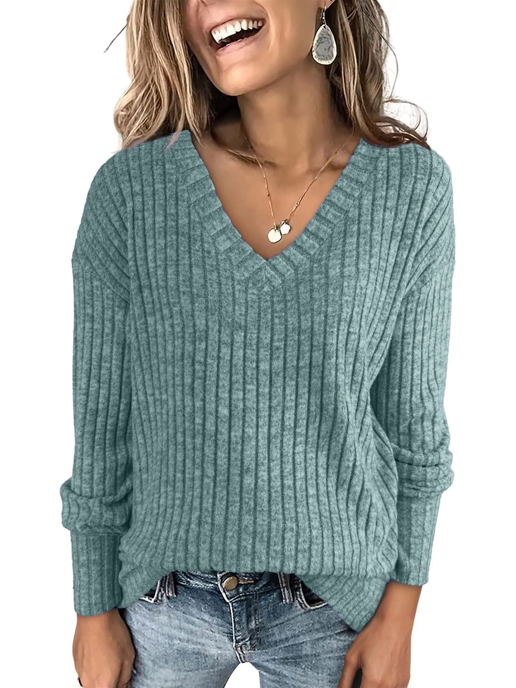 EVELYN™ | Dames V-hals Oversized Lichtgewicht Gebreide Trui