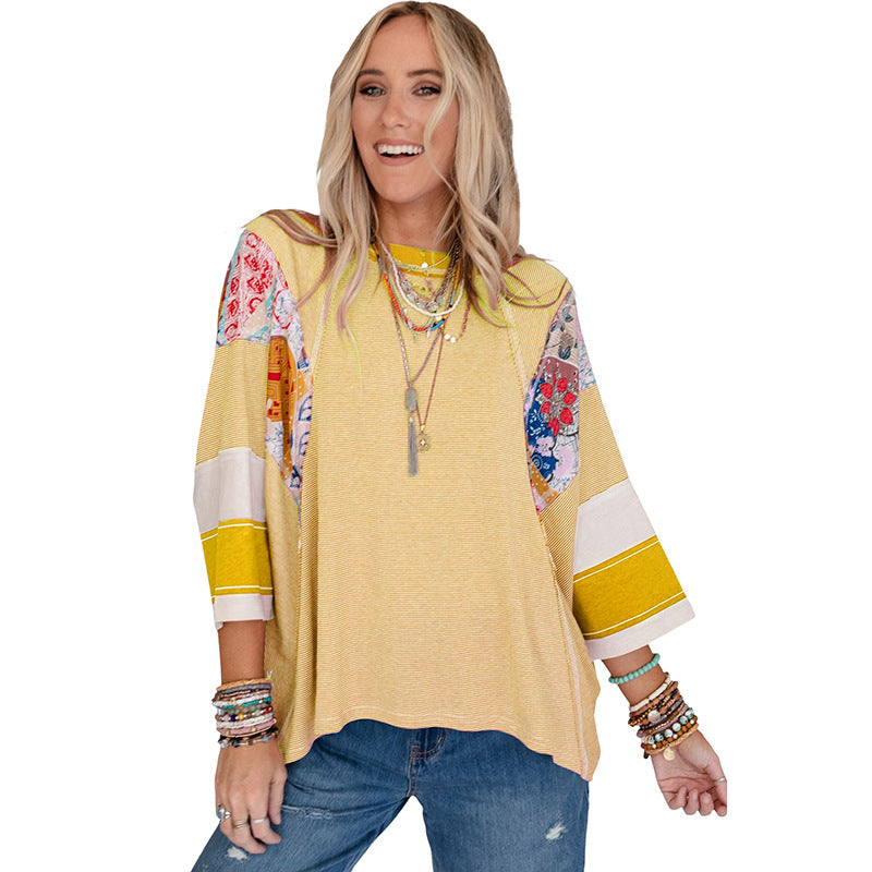 BAILEY™ – Lichtgewicht Patchwork Vleermuismouwentop