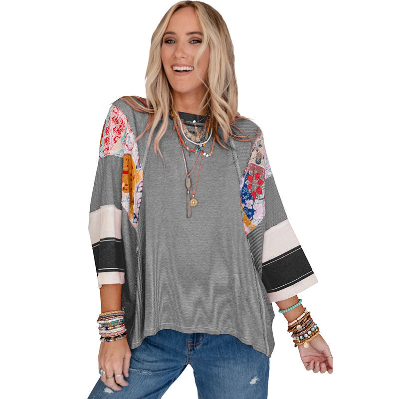 BAILEY™ – Lichtgewicht Patchwork Vleermuismouwentop