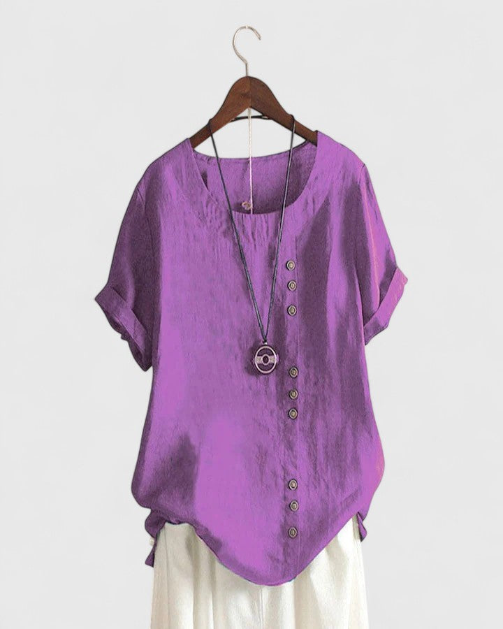 Elisavie | Comfortabele Blouse Met Korte Mouwen